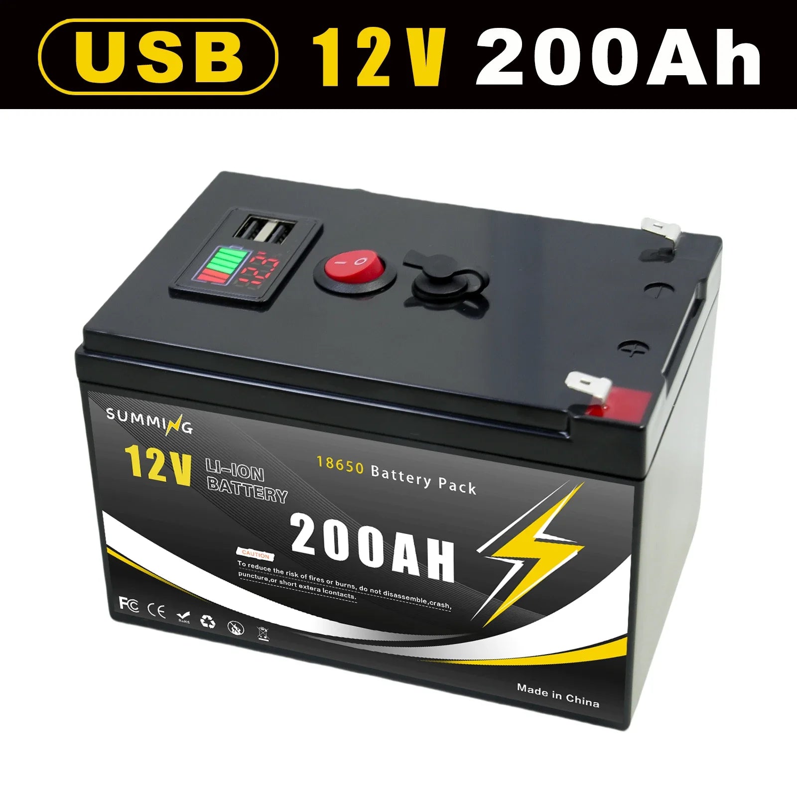 12V Lithium  LiFeP04 Scuuter Battery with USB Port - Mobility Buy