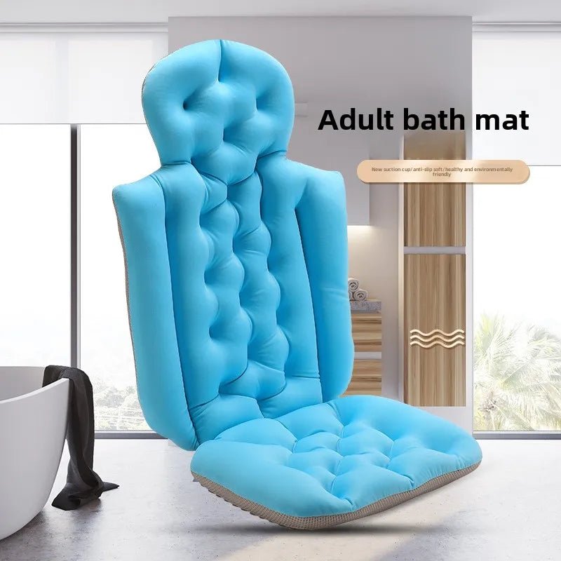 160 Suction Cups Bath Mat for Head and Neck Support with Laundry Bag Dark Gray51"x16"Bath Cushion Bathtub Pillow - Mobility Buy