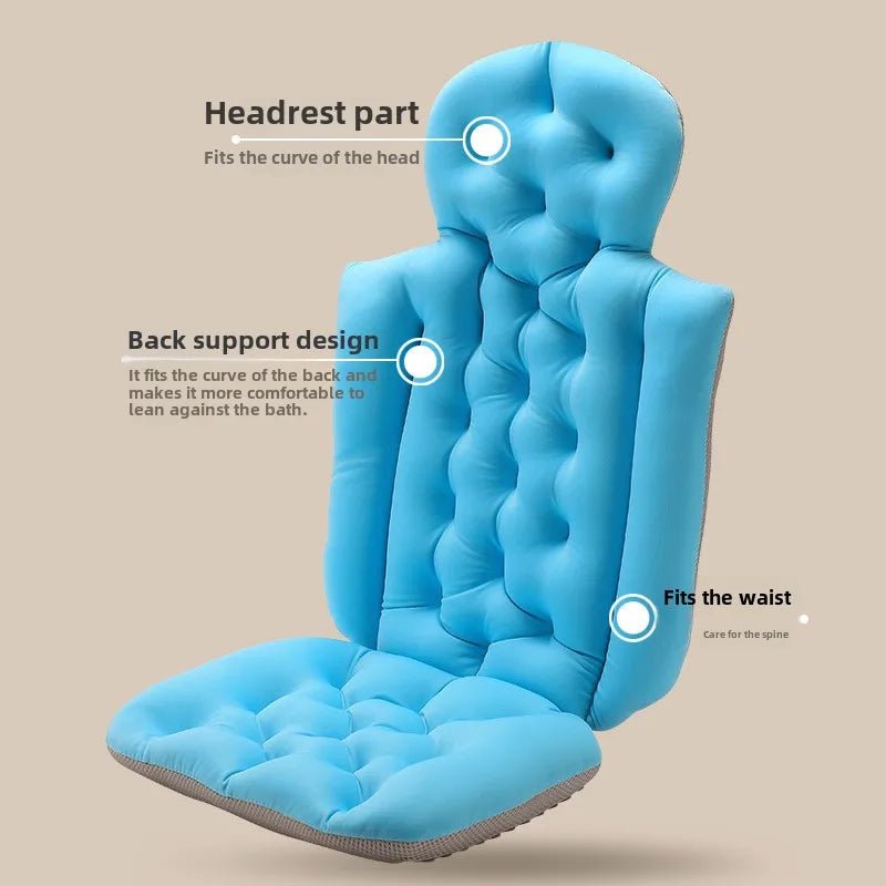 160 Suction Cups Bath Mat for Head and Neck Support with Laundry Bag Dark Gray51"x16"Bath Cushion Bathtub Pillow - Mobility Buy