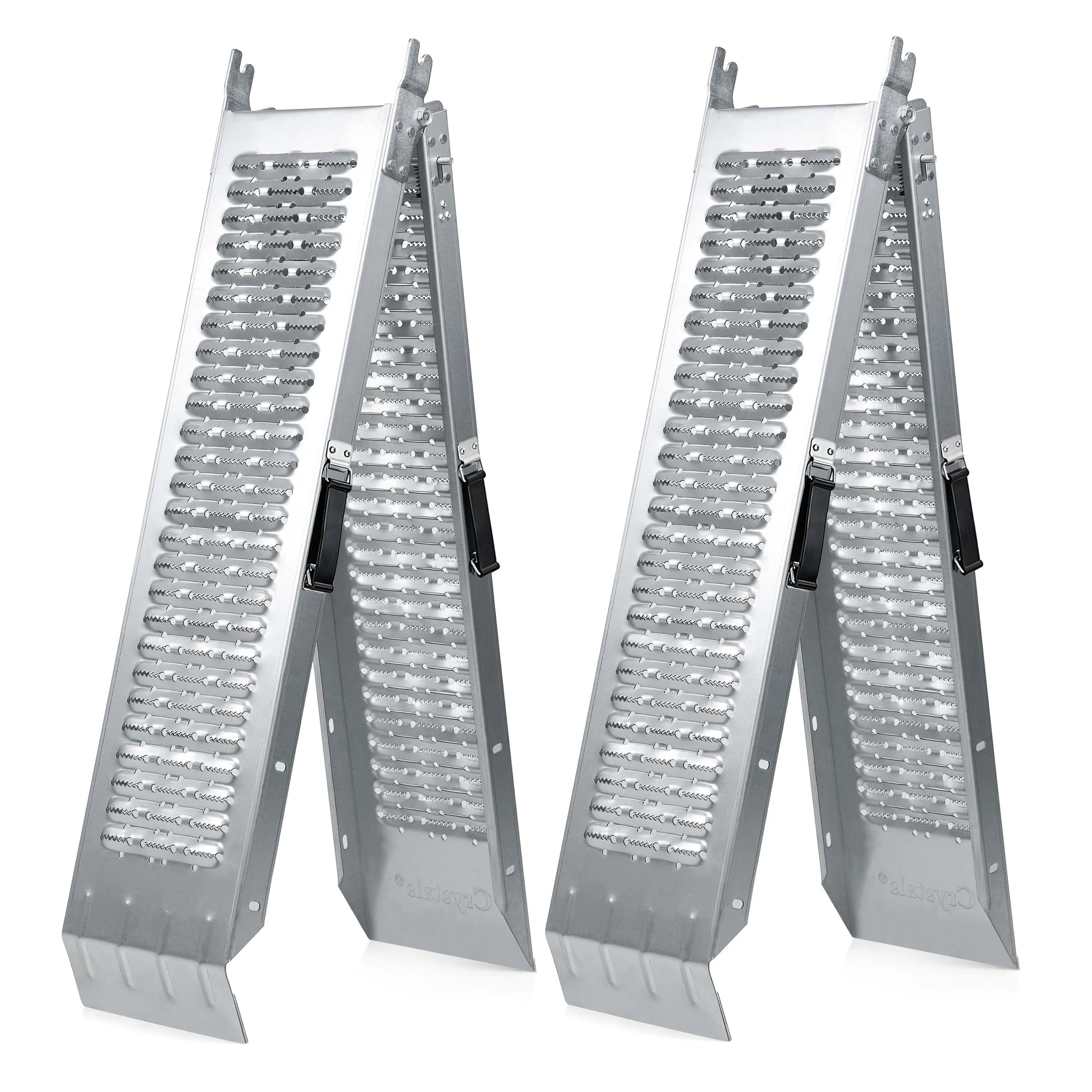 2 Pack Folding Steel Loading Ramps 1.8m 500kg Capacity - Mobility Buy