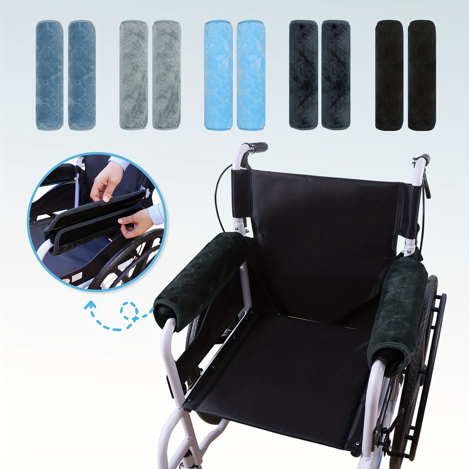 Wheelchair Armrest Pads - Soft, Comfortable, Machine Washable - MobilityBuy.com 