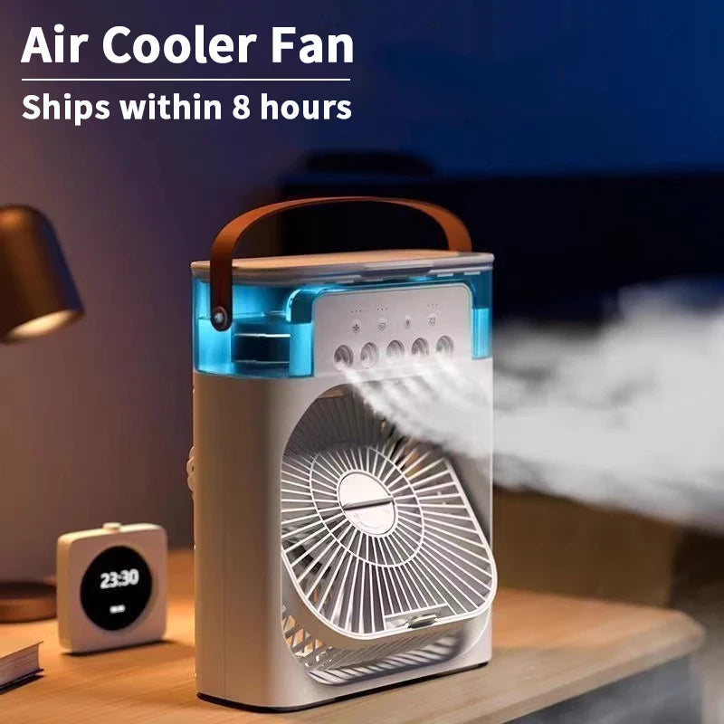 3 In 1 Portable Air Cooler Humidifier Fan With LED Night Light USB - Mobility Buy