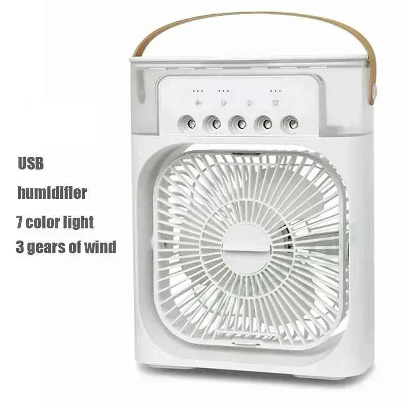 3 In 1 Portable Air Cooler Humidifier Fan With LED Night Light USB - Mobility Buy