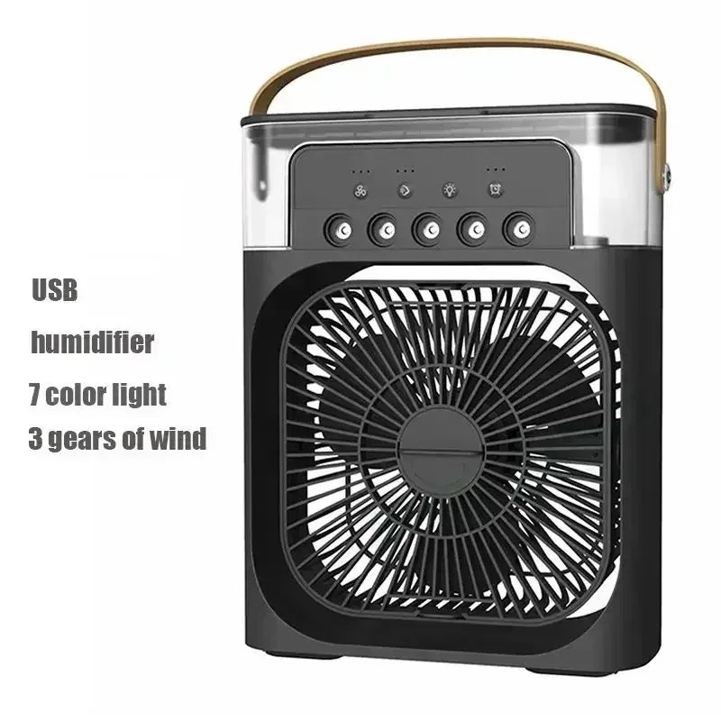 3 In 1 Portable Air Cooler Humidifier Fan With LED Night Light USB - Mobility Buy