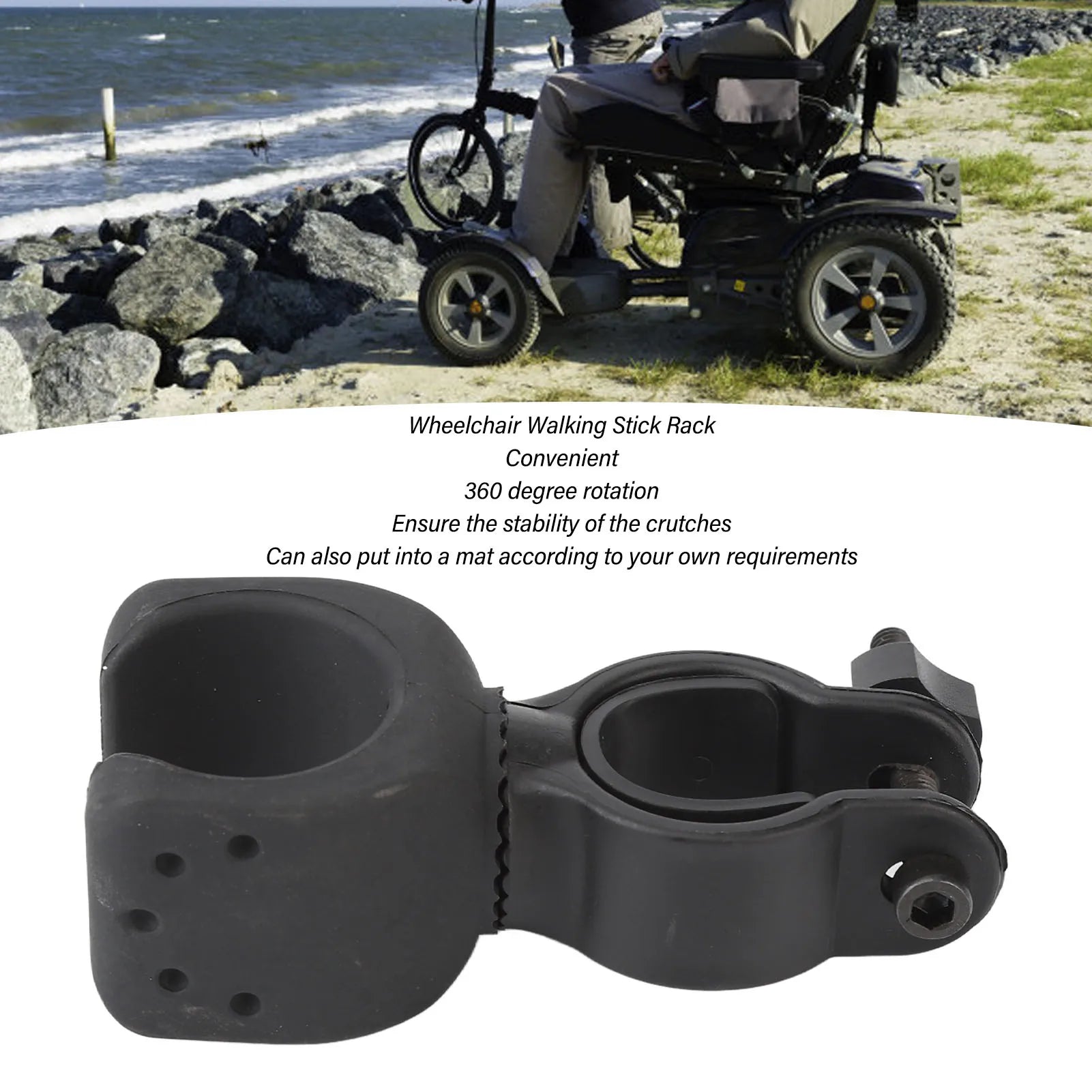 360 Degree Rotating Cane Clip Holder For 2.5 To 3.5cm Tubes Elderly Walkers - Mobility Buy