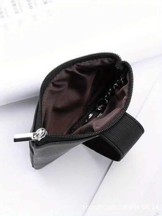 Easy access wrist purse by MobilityBuy, featuring compartments for cards, cash, and keys, designed for disability use.