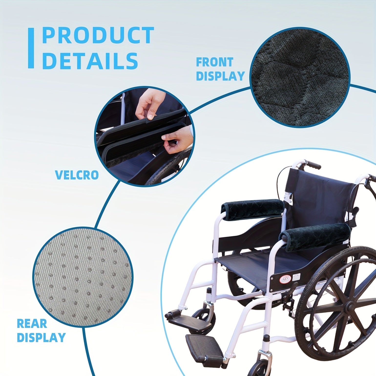 Wheelchair Armrest Pads - Soft, Comfortable, Machine Washable - MobilityBuy.com 