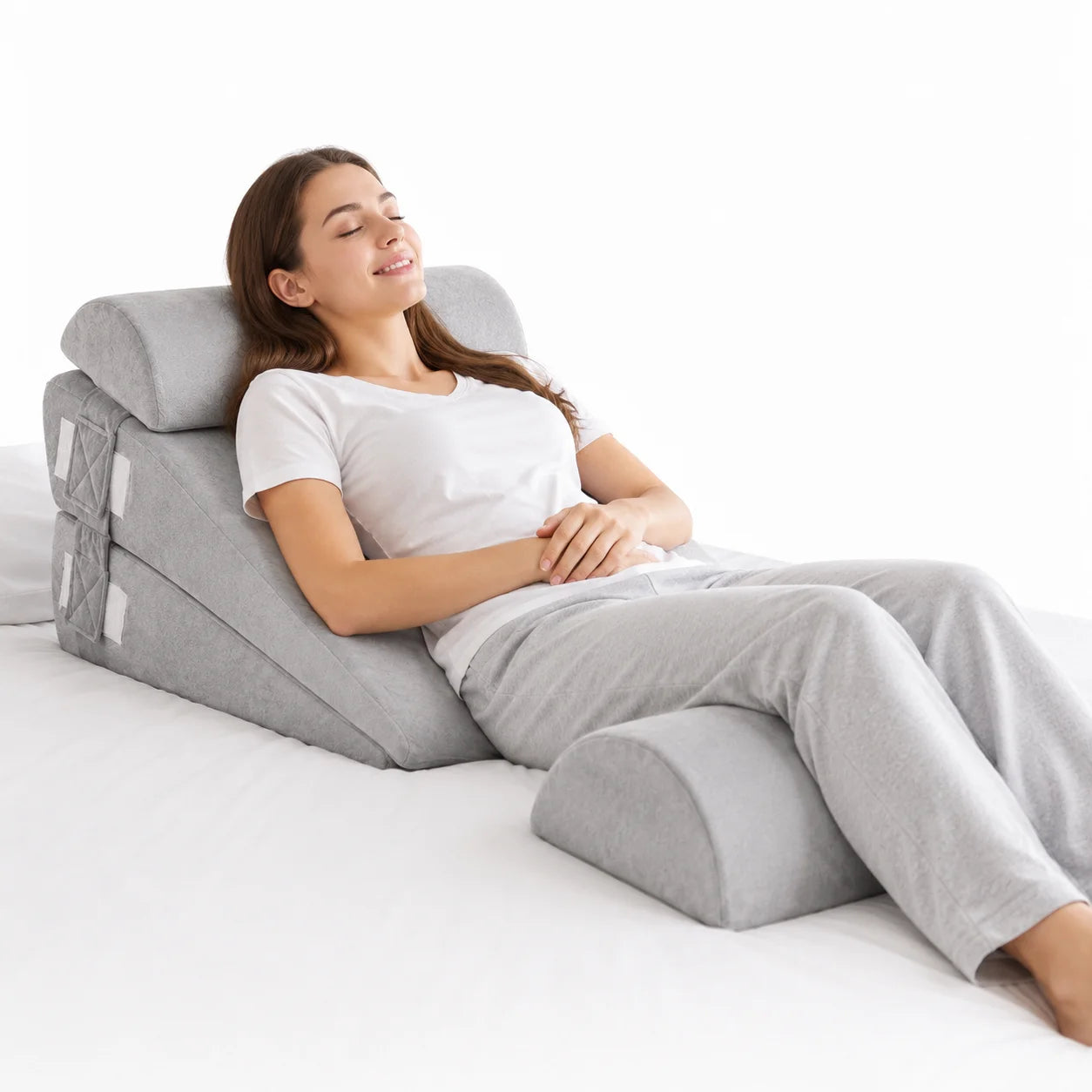 4 Piece Adjustable Wedge Pillow Set for Multi Angle Bed Ergonomic Sleep Support - Mobility Buy