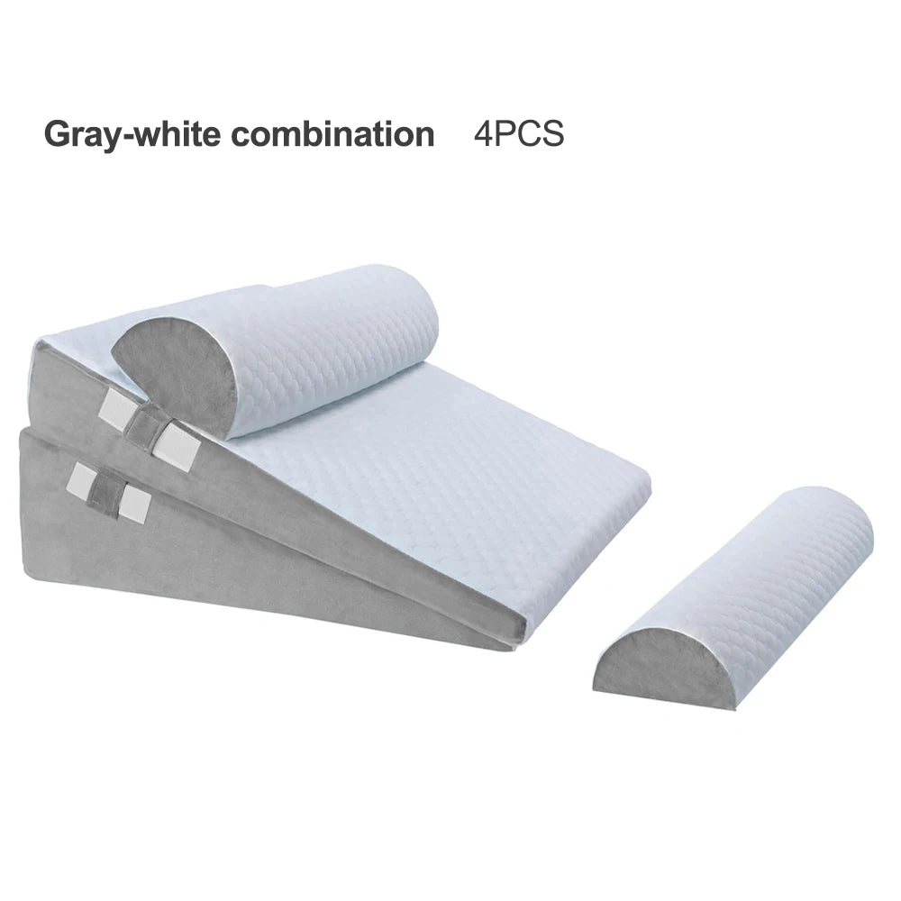 4 Piece Adjustable Wedge Pillow Set for Multi Angle Bed Ergonomic Sleep Support - Mobility Buy