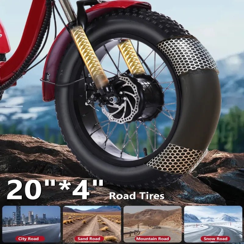 48V 500W Brushless Electric Tricycle for Adults Folding E Bike with Large Basket - MobilityBuy.com 