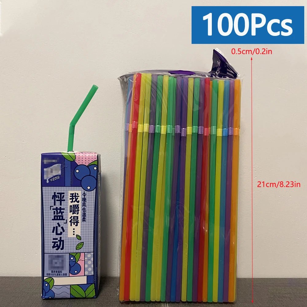 Multicolour Drinking Rietjes Straw Milk Tea Bar Party cocktail Drinking Wedding Kitchen Beverage - MobilityBuy.com 