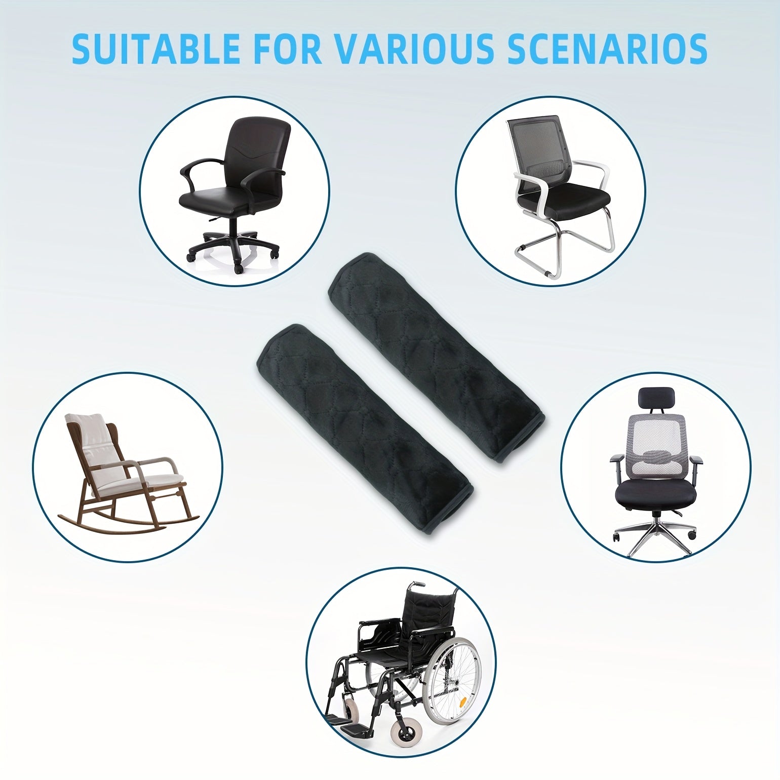 Wheelchair Armrest Pads - Soft, Comfortable, Machine Washable - MobilityBuy.com 