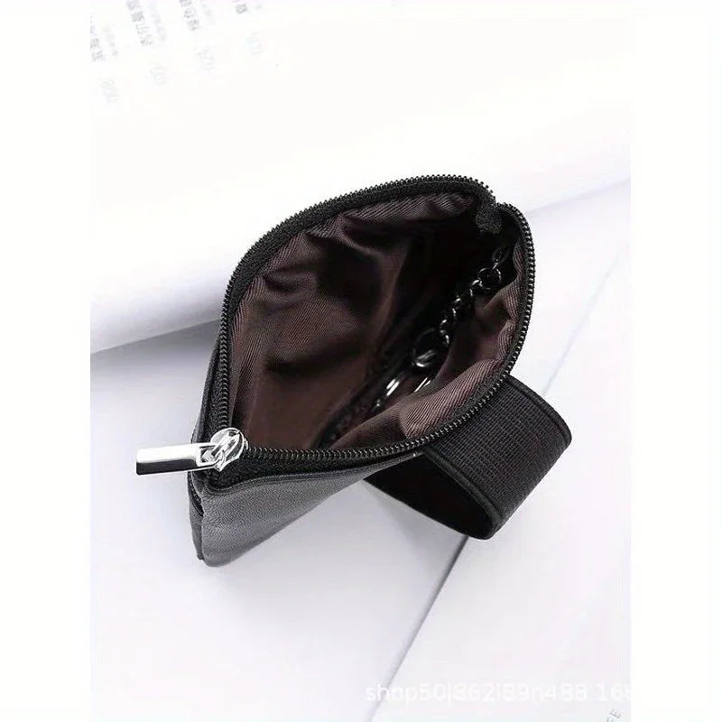 Easy access wrist purse from MobilityBuy, holding cards, cash, and keys, designed for secure use and disability assistance.