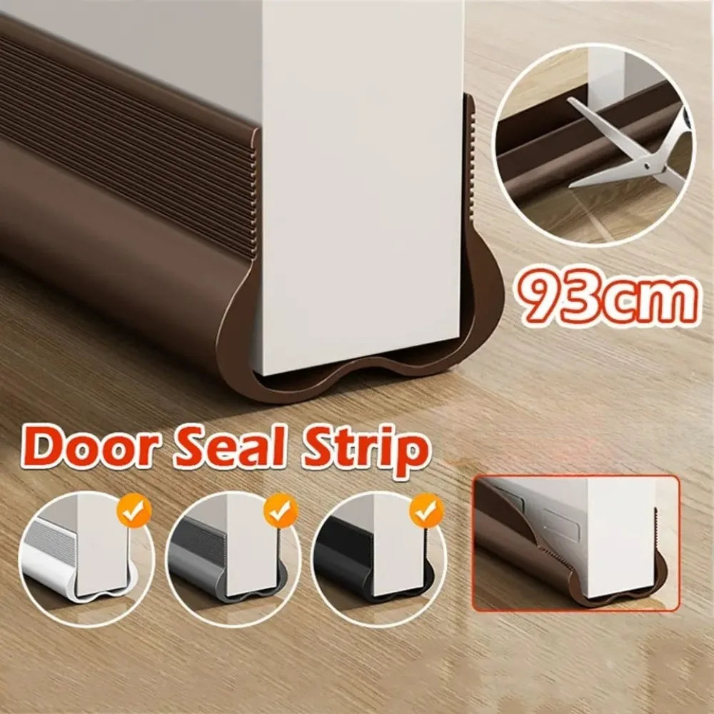 93cm PVC Door Bottom Seal Strip Adjustable Soundproof Weatherstrip Draft Stopper - Mobility Buy