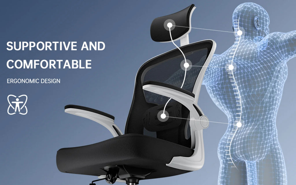 Ergonomic Office Chair High Back Armrest With Adjustable Headrest Lumbar Support - MobilityBuy.com 