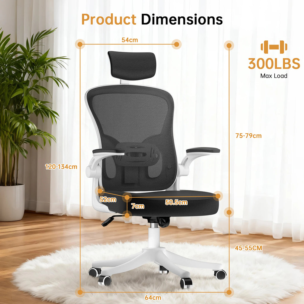Ergonomic Office Chair High Back Armrest With Adjustable Headrest Lumbar Support - MobilityBuy.com 
