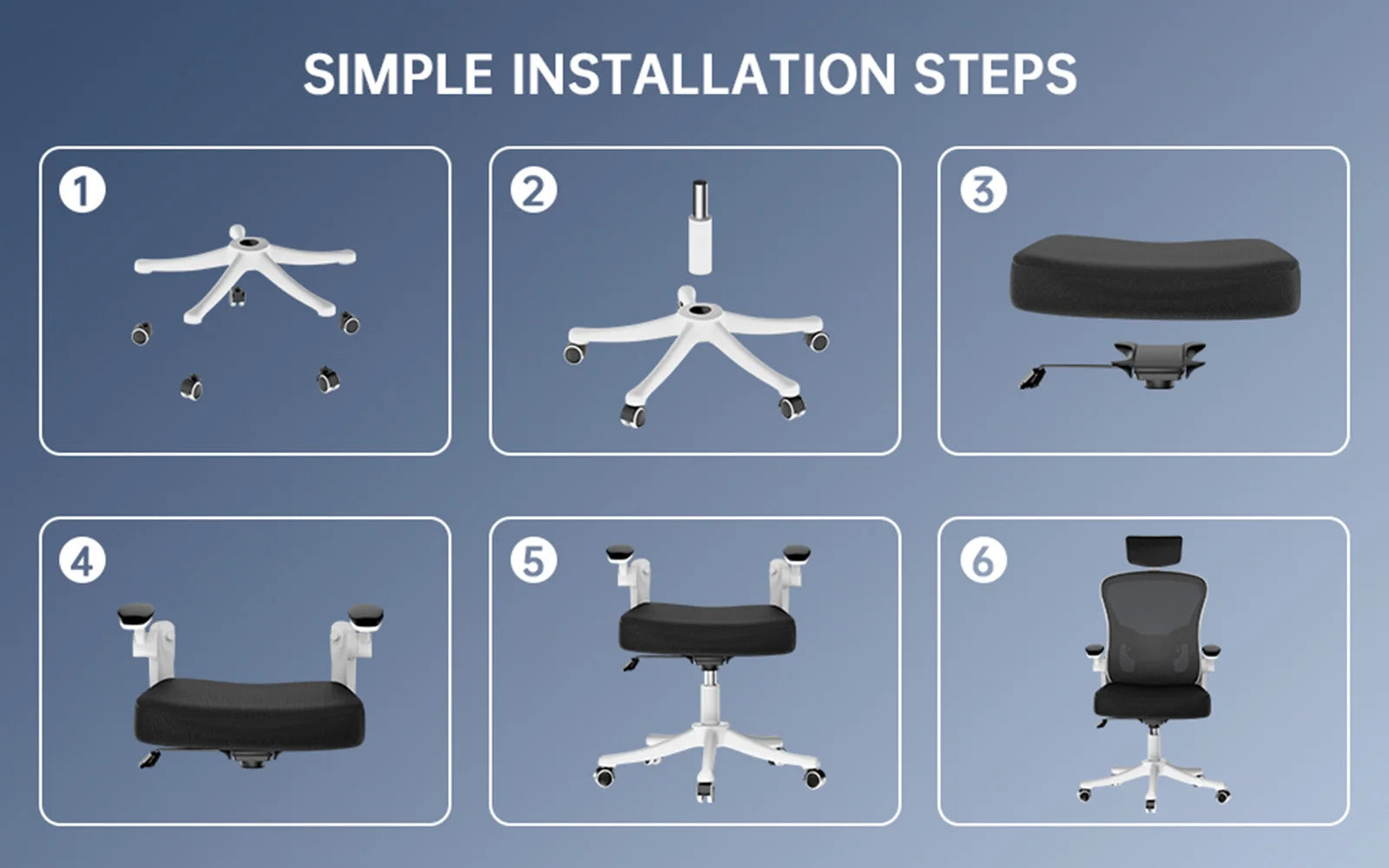 Ergonomic Office Chair High Back Armrest With Adjustable Headrest Lumbar Support - MobilityBuy.com 