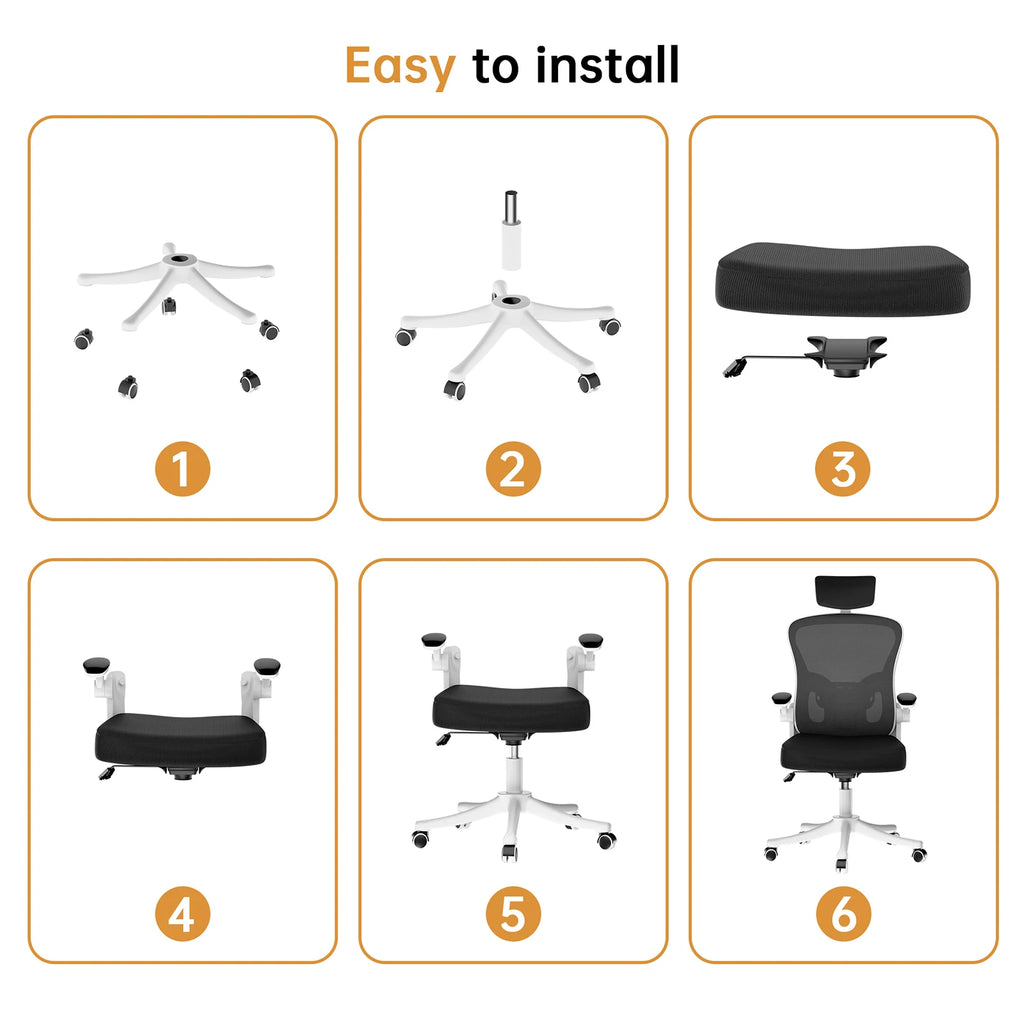 Ergonomic Office Chair High Back Armrest With Adjustable Headrest Lumbar Support - MobilityBuy.com 