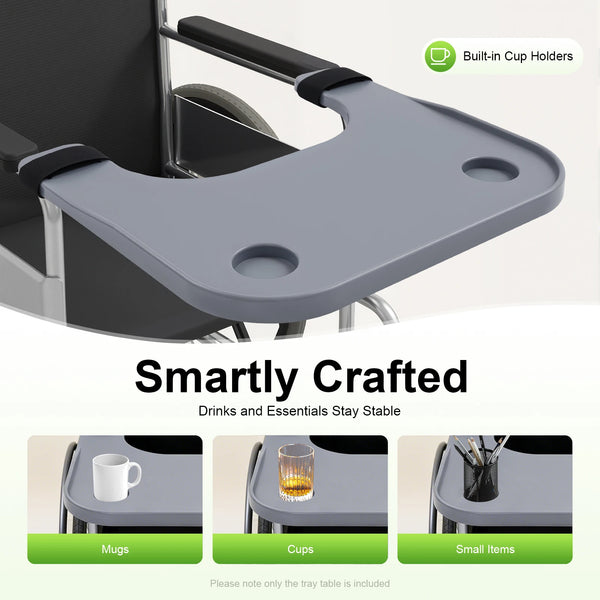 Detachable Wheelchair Tray Table With Cup Holder For Eating And Writing - Mobility Buy