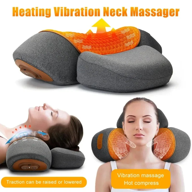 Electric Neck Massager Pillow Heating Vibration - Mobility Buy