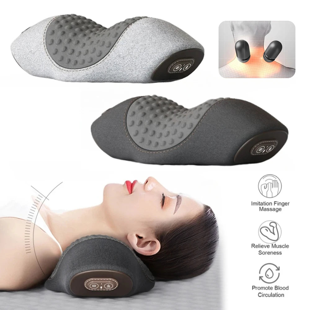 Electric Neck Massager Pillow Heating Vibration - Mobility Buy