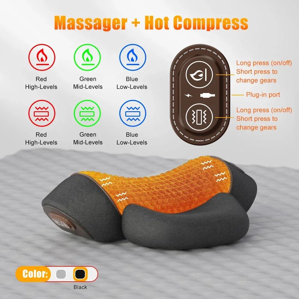 Electric Neck Massager Pillow Heating Vibration - Mobility Buy