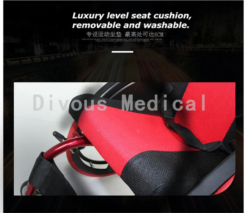 Aluminum Alloy Foldable Lightweight 13kg Manual Sports Wheelchair For Disabled - MobilityBuy.com 