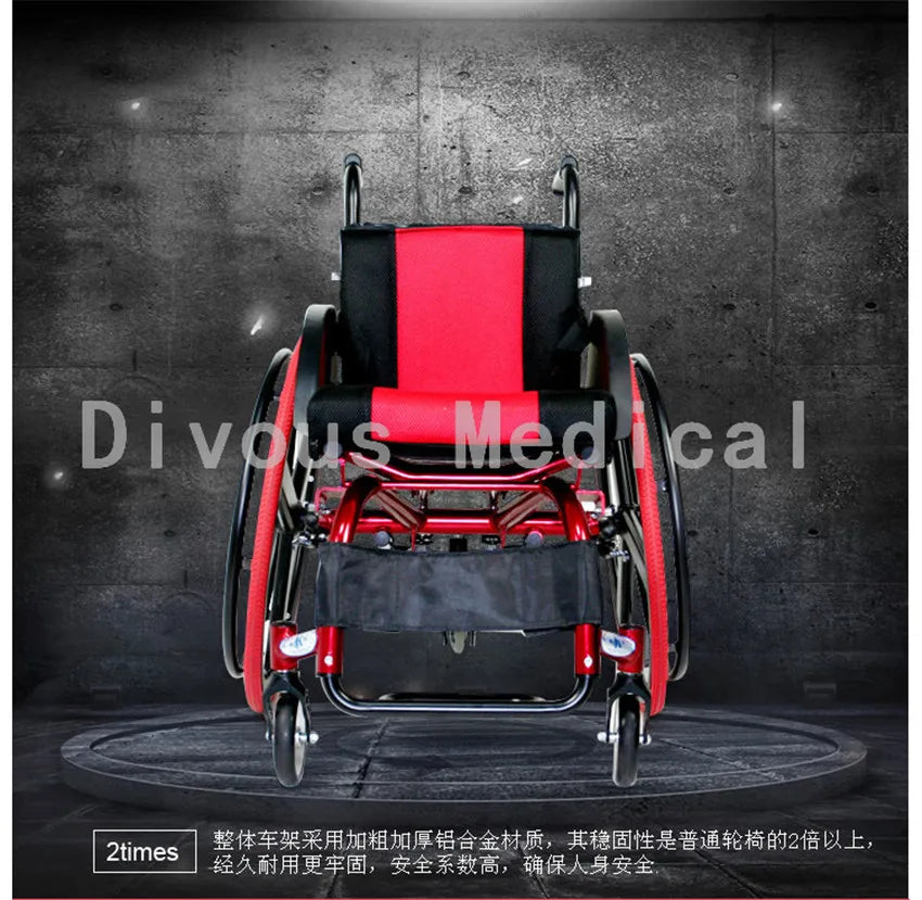 Aluminum Alloy Foldable Lightweight 13kg Manual Sports Wheelchair For Disabled - MobilityBuy.com 