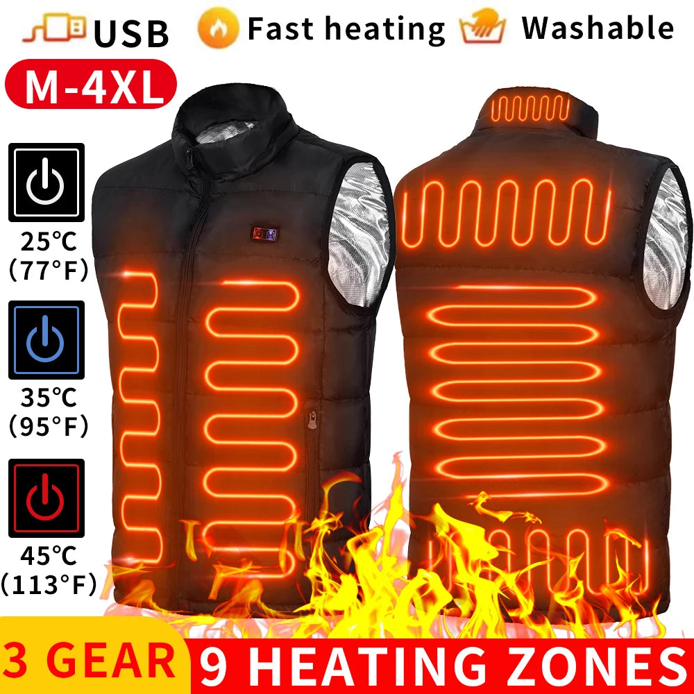 Heated electric jacket by MobilityBuy, featuring USB heating technology and a stylish design for warmth and comfort.