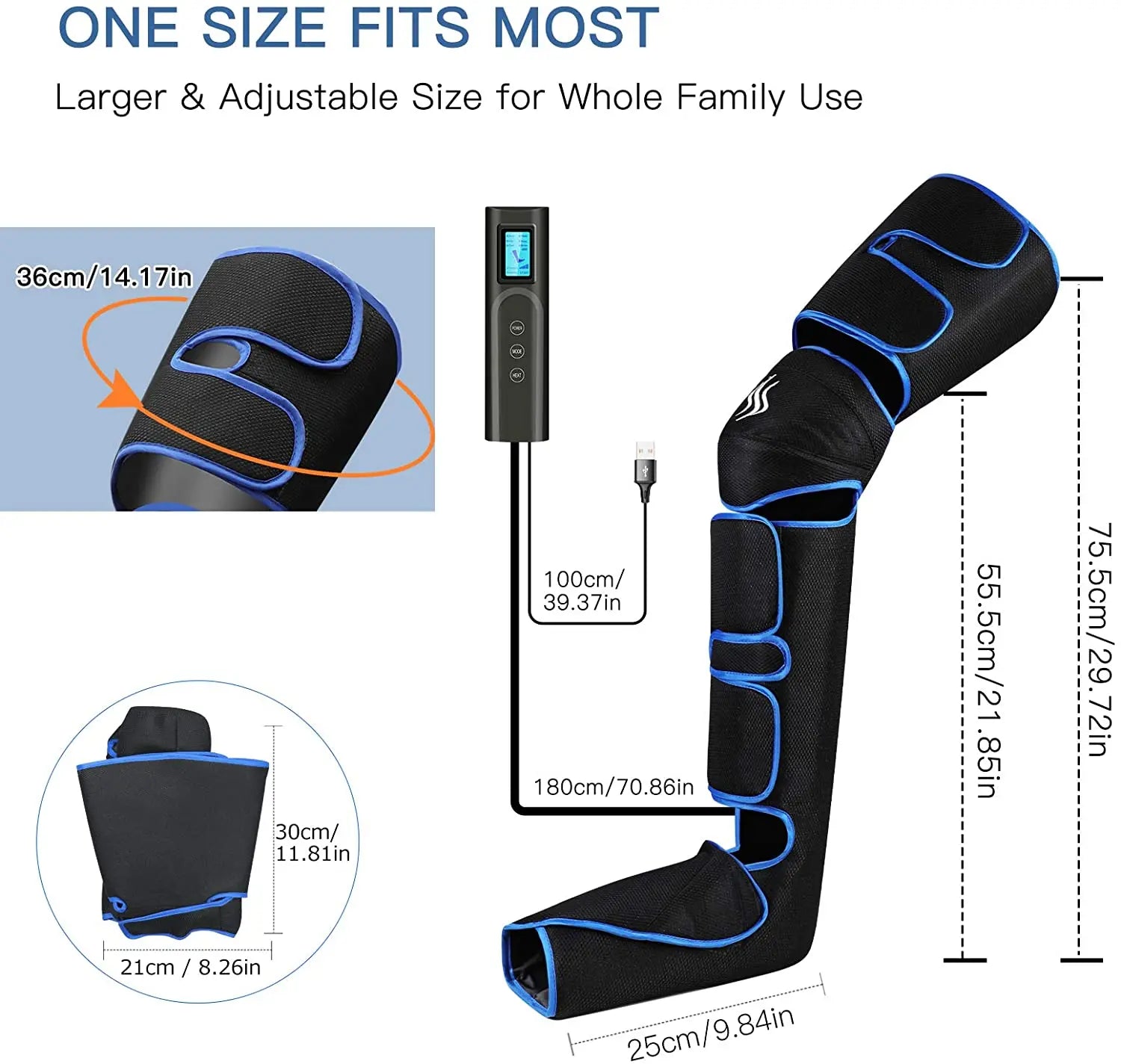 Air pressure leg massager blood circulationr, muscle relaxation - MobilityBuy.com 
