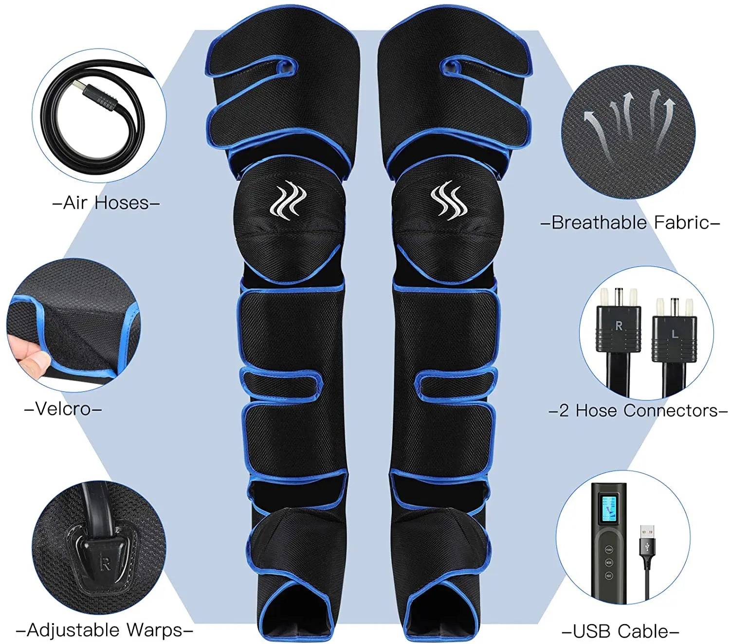 Air pressure leg massager blood circulationr, muscle relaxation - MobilityBuy.com 