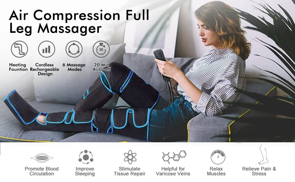 Air pressure leg massager blood circulationr, muscle relaxation - MobilityBuy.com 