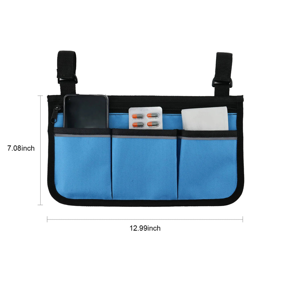 Wheelchair Bag with Pockets Reflective Strips - Side Bags pouch - MobilityBuy.com