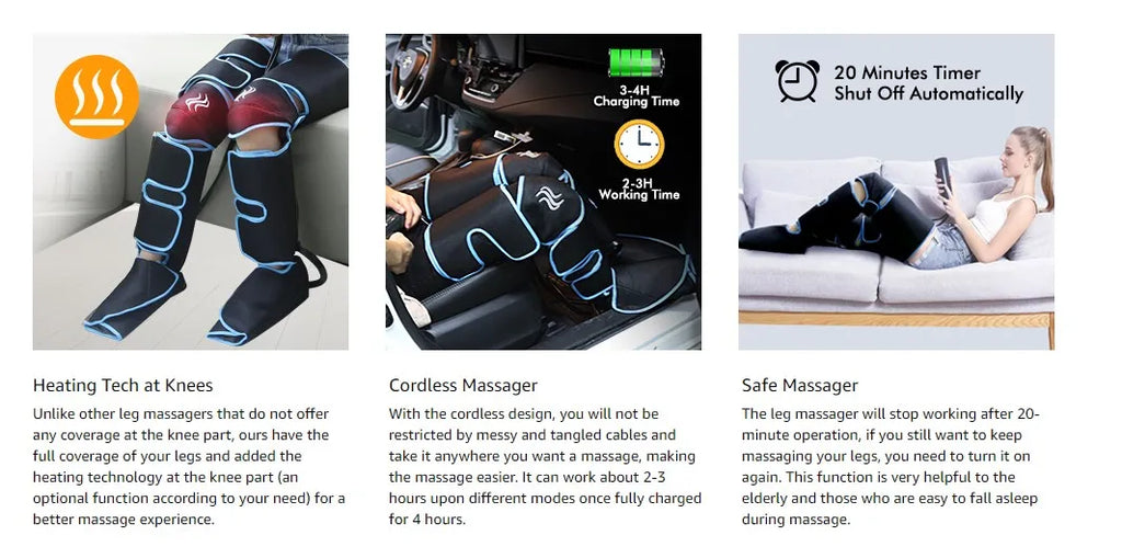 Air pressure leg massager blood circulationr, muscle relaxation - MobilityBuy.com 