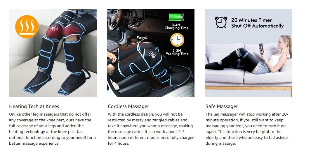 Air pressure leg massager blood circulationr, muscle relaxation - MobilityBuy.com 