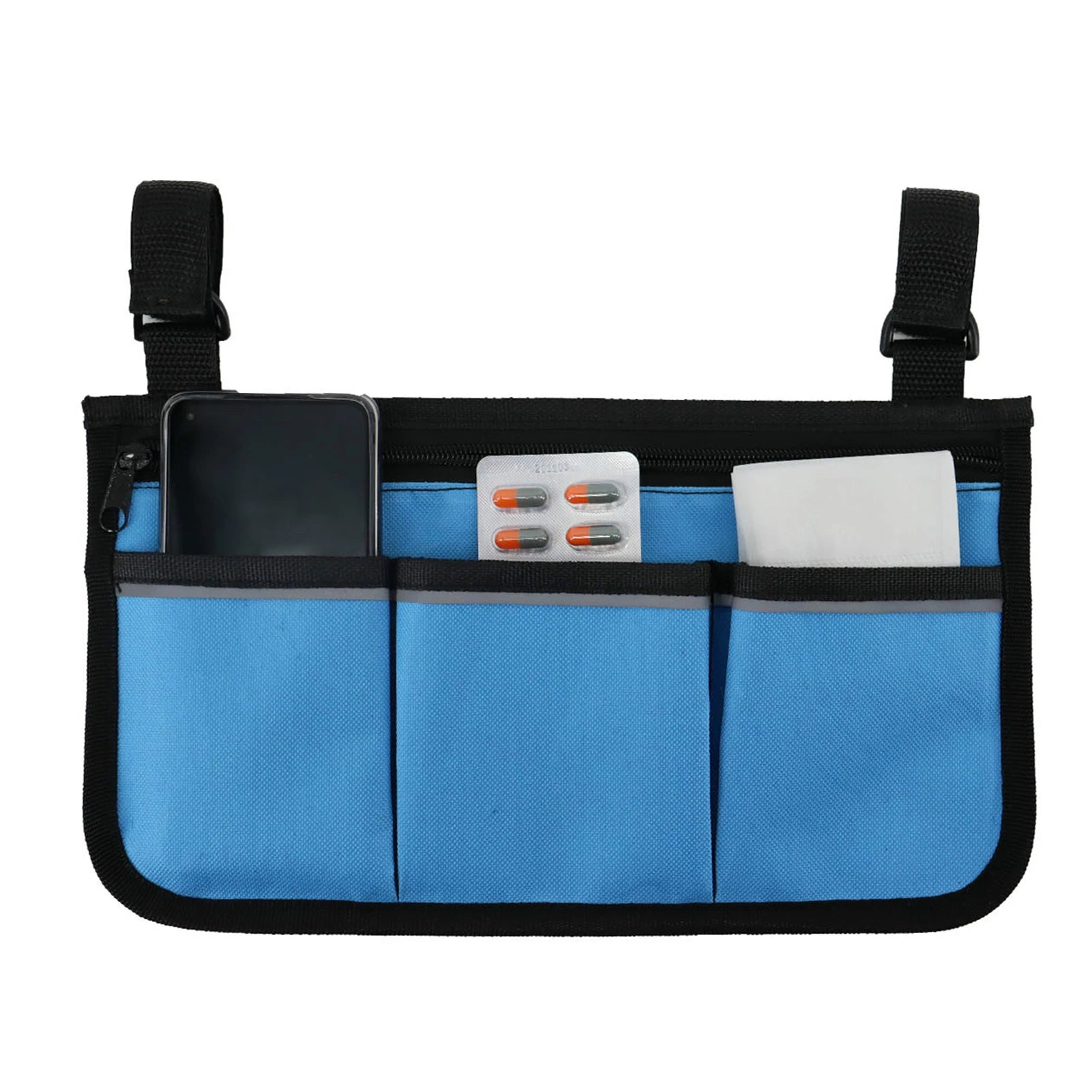 Wheelchair Bag with Pockets Reflective Strips - Side Bags pouch - MobilityBuy.com