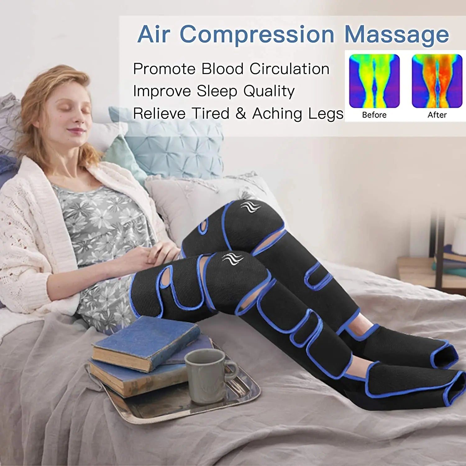 Air pressure leg massager blood circulationr, muscle relaxation - MobilityBuy.com 