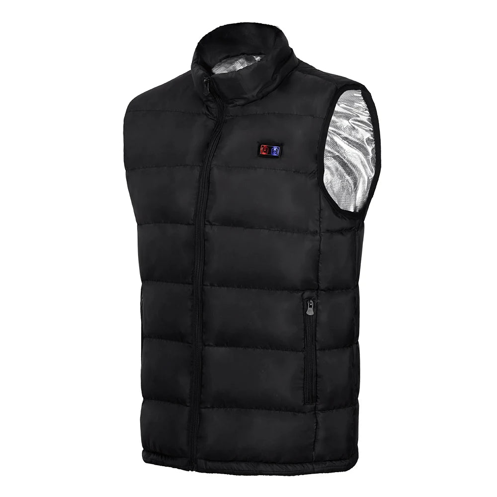 Heated electric jacket from MobilityBuy with USB heating, featuring a sleek design and visible heating elements.