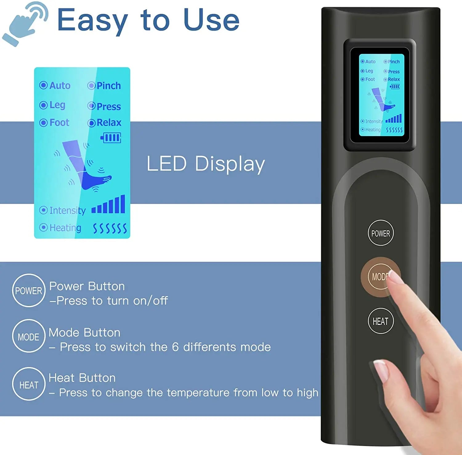 Air pressure leg massager blood circulationr, muscle relaxation - MobilityBuy.com 