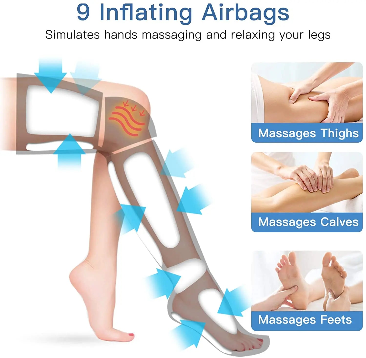 Air pressure leg massager blood circulationr, muscle relaxation - MobilityBuy.com 
