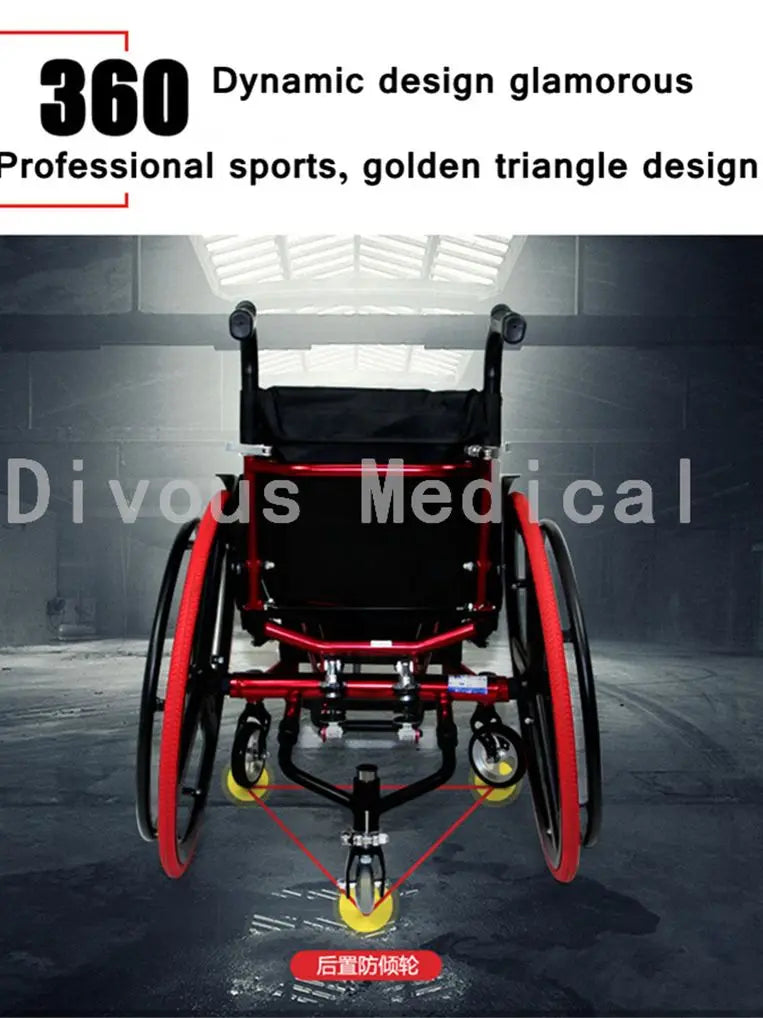 Aluminum Alloy Foldable Lightweight 13kg Manual Sports Wheelchair For Disabled - MobilityBuy.com 