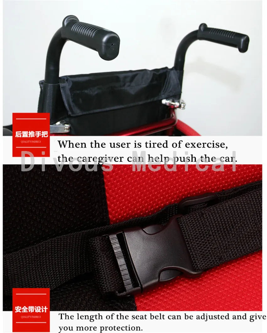 Aluminum Alloy Foldable Lightweight 13kg Manual Sports Wheelchair For Disabled - MobilityBuy.com 