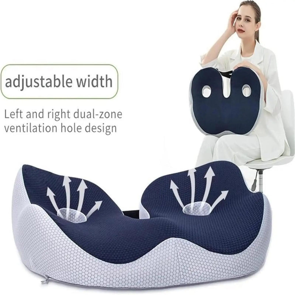 Orthopedic Memory Foam Seat Cushion for Tailbone Pain Sciatica Car Chair Black - Mobility Buy