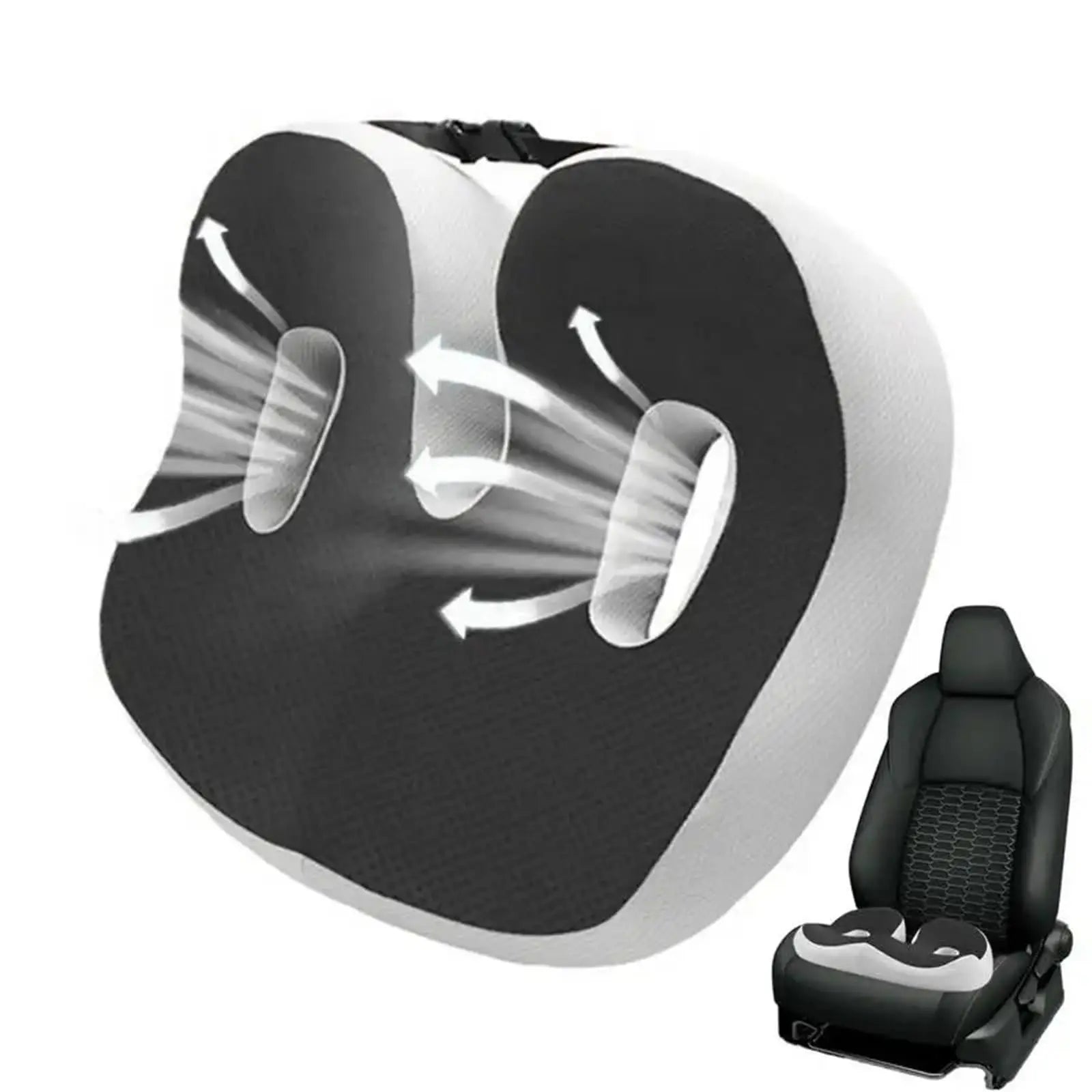Orthopedic Memory Foam Seat Cushion for Tailbone Pain Sciatica Car Chair Black - Mobility Buy