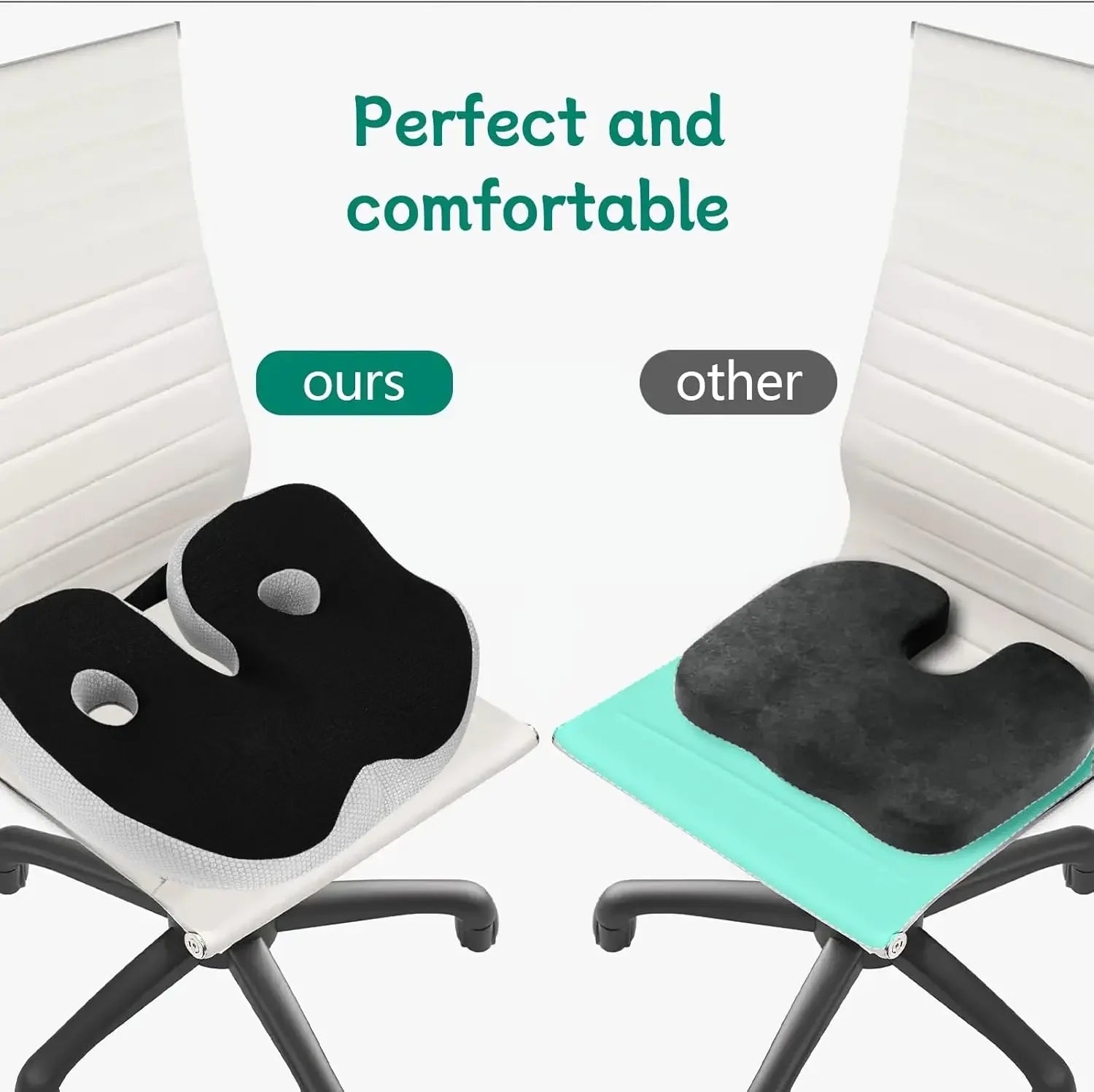 Orthopedic Memory Foam Seat Cushion for Tailbone Pain Sciatica Car Chair Black - Mobility Buy
