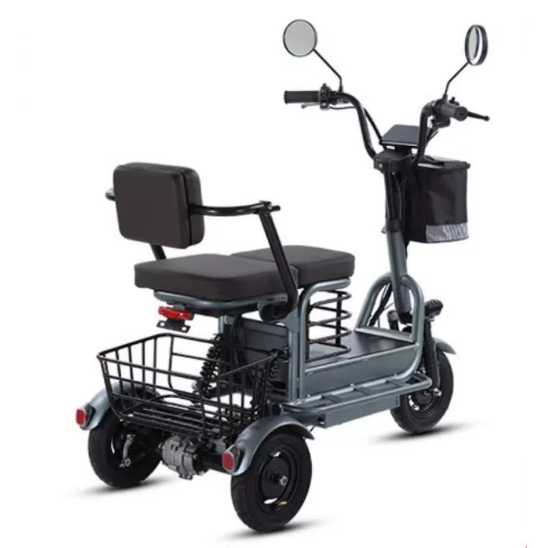 Powerful Electric Tricycle ThreeWheel For Elderly TwoSeat 800W Scooter 60Km - Mobility Buy
