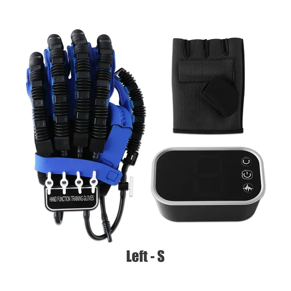 Left and right hand finger rehabilitation exerciser robot gloves for hand training by Aliexpress, showcasing ergonomic design.