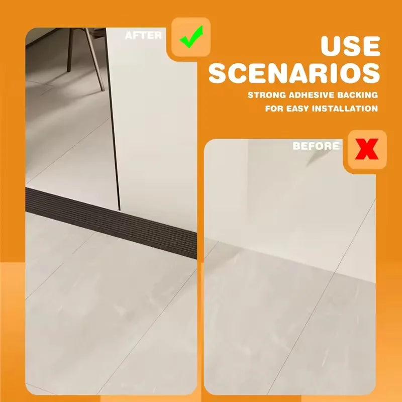 Self Adhesive 1m X 5cm Doorway Threshold Ramp PVC Anti Slip Striped Surface - MobilityBuy.com 
