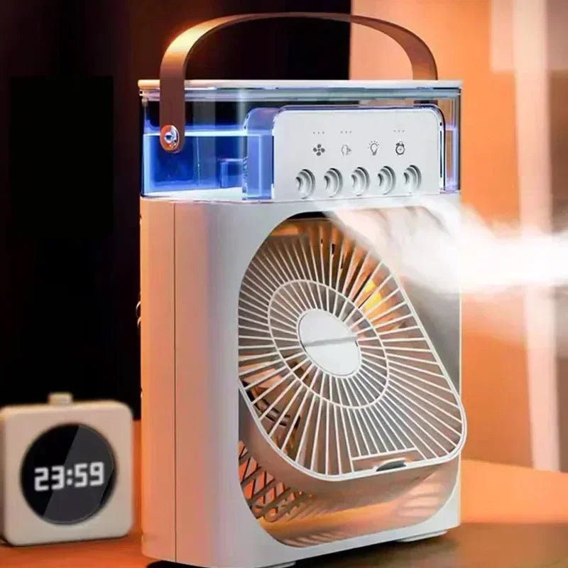 MobilityBuy.com 3-in-1 portable white air cooler with fan, humidifier and LED night light