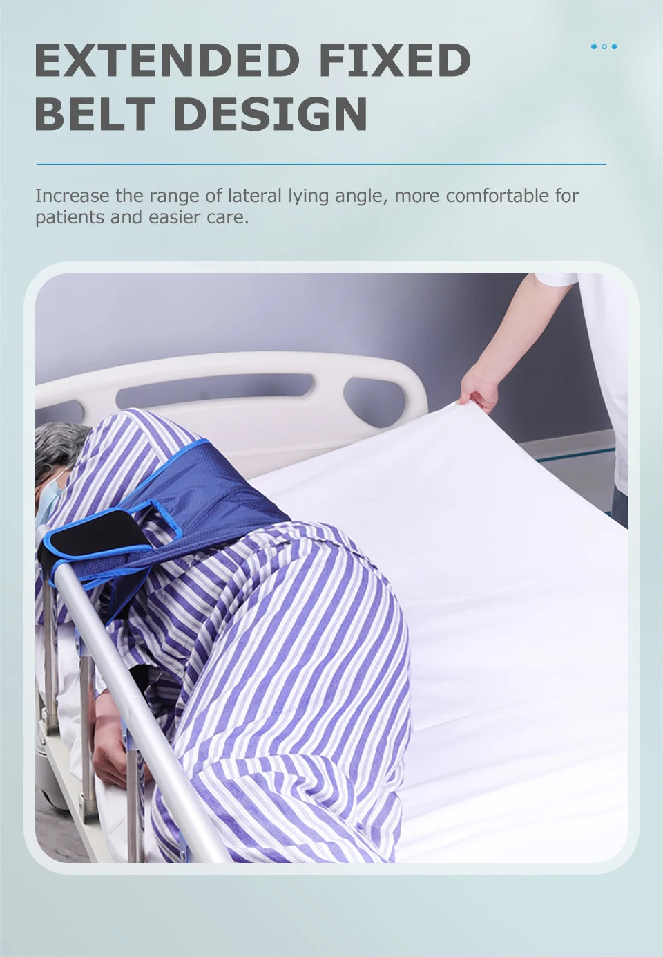 Elderly transfer sling by MobilityBuy, designed for safe patient turning and bed transfers with adjustable straps.